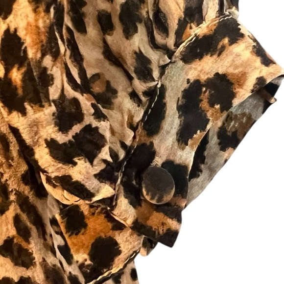 🟣Moda Leopard Print Sheer Shirt – Size Small - Picture 5 of 6